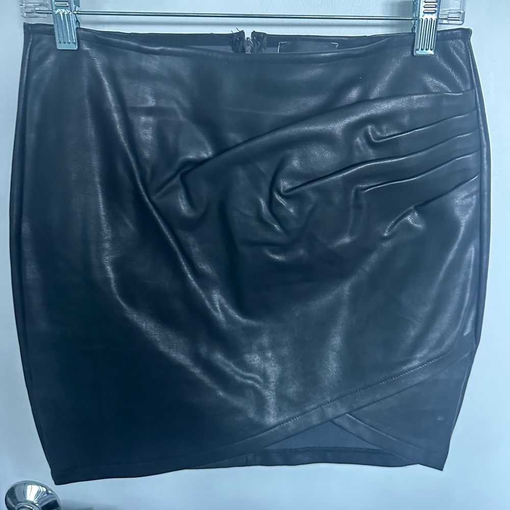 Vici Black Faux Leather Mini Skirt